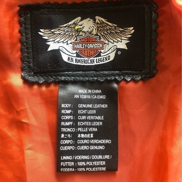 HARLEY Davidson Women’s  Black Leather Motorcycle Jacket Large - Picture 3 of 16